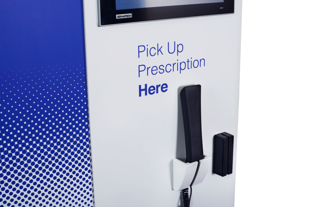 Closeup of the medifriendRx prescription dispensing machine.